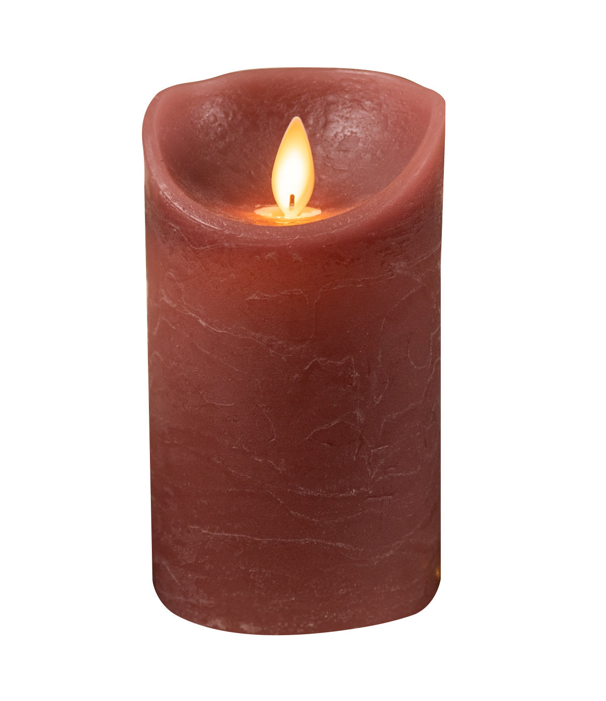 LED Echtwachskerze Wachskerze Stumpenkerze Kerze Timer flammenlos antik rosa