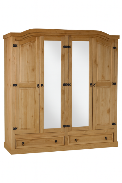 4-türiger Kiefer Kleiderschrank New Mexico natur