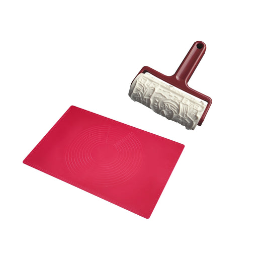 Westmark Backzubehör Set Spekulatiuswalze Teigmatte Teigrolle Backset Kekse
