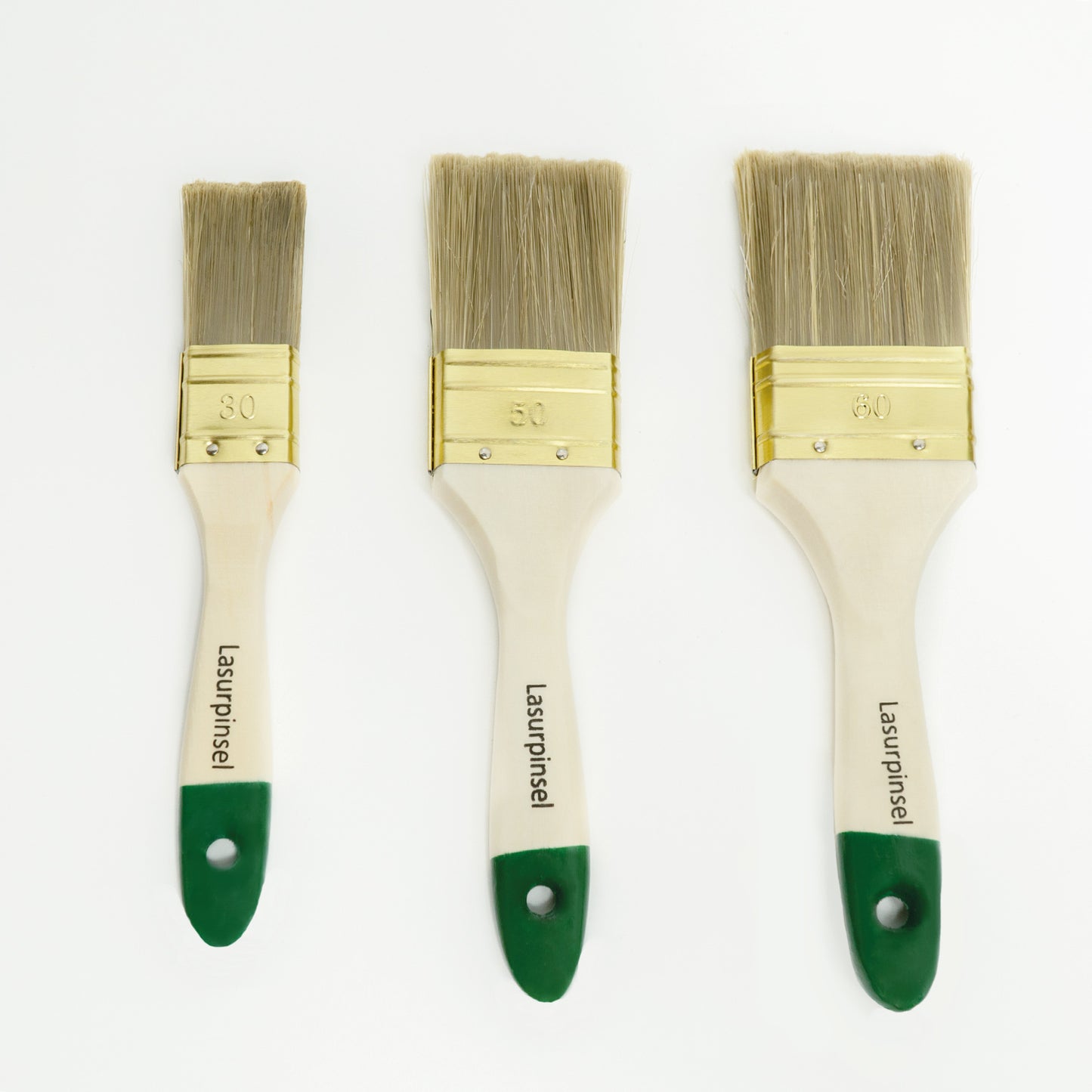 Lasurpinsel-Set 3-teilig 30mm/50mm/60mm Pinsel Set Lasur Farbe Flachpinsel Lack