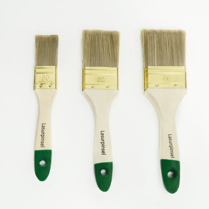 Lasurpinsel-Set 3-teilig 30mm/50mm/60mm Pinsel Set Lasur Farbe Flachpinsel Lack