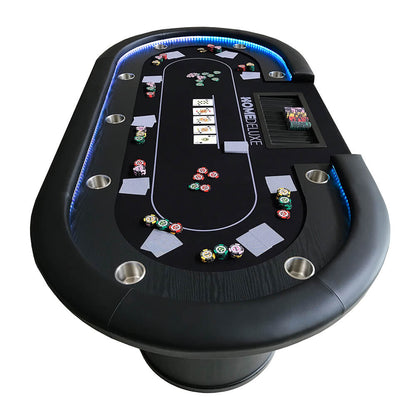 Pokertisch All In für 9 Personen Spieltisch Pokerauflage Poker Kartenspiel Tisch