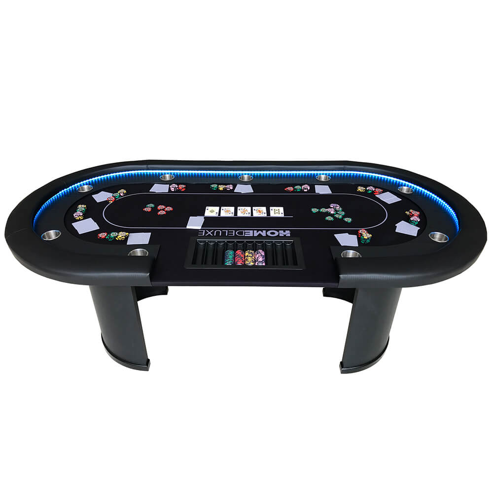 Pokertisch All In für 9 Personen Spieltisch Pokerauflage Poker Kartenspiel Tisch