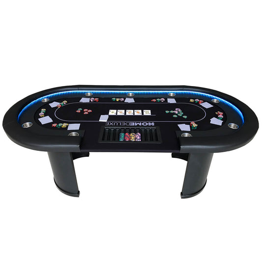 Pokertisch All In für 9 Personen Spieltisch Pokerauflage Poker Kartenspiel Tisch