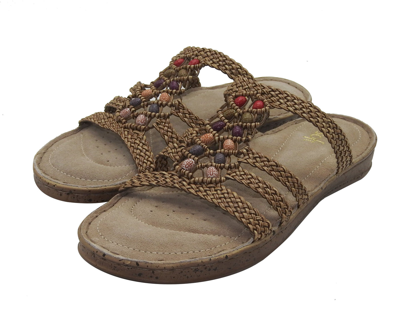 Damen Pantolette airsoft Sandale gepolstert Sandalette Sommer Schuhe Ledersohle