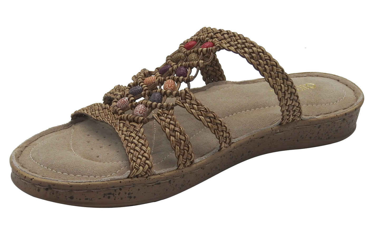 Damen Pantolette airsoft Sandale gepolstert Sandalette Sommer Schuhe Ledersohle