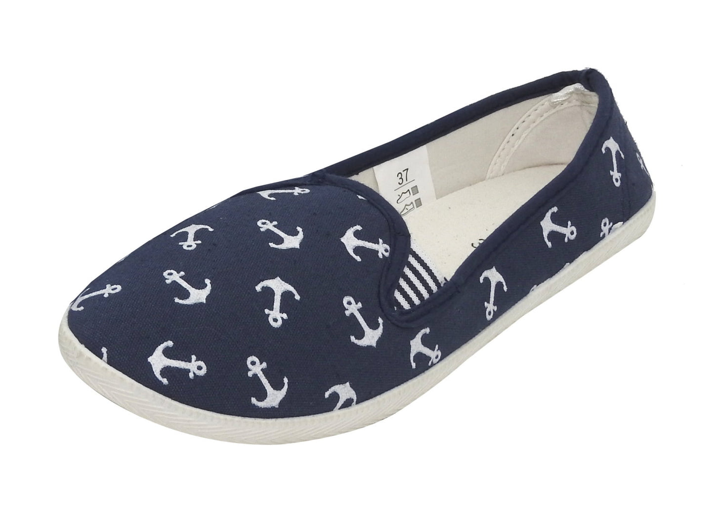 Damen Canvas Sneaker Slipper Slip On Schuhe Loafer Stoff Freizeitschuhe Flats
