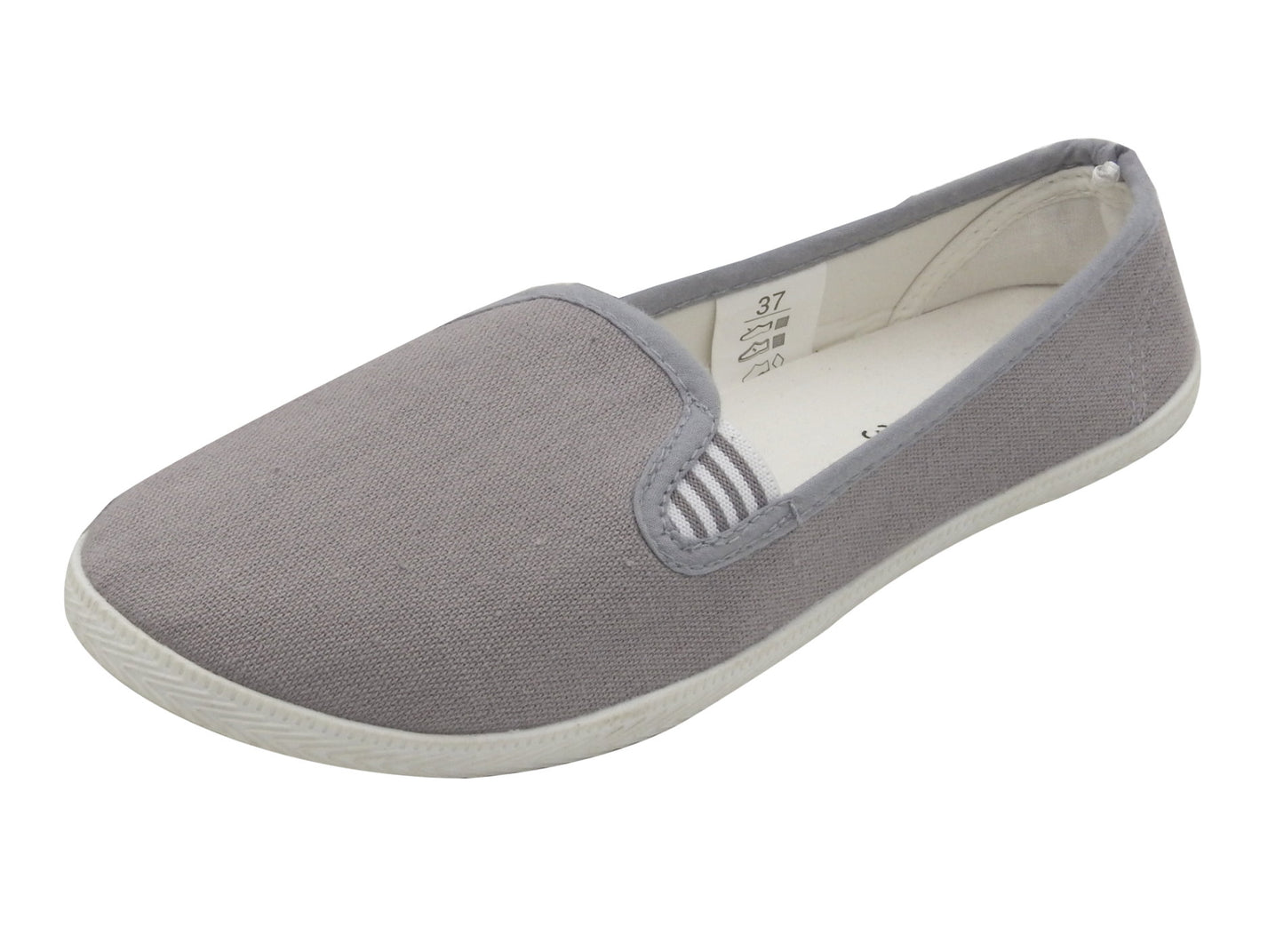 Damen Canvas Sneaker Slipper Slip On Schuhe Loafer Stoff Freizeitschuhe Flats
