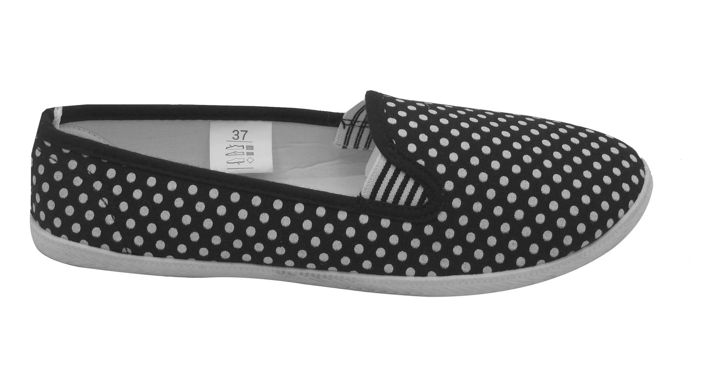 Damen Canvas Sneaker Slipper Slip On Schuhe Loafer Stoff Freizeitschuhe Flats