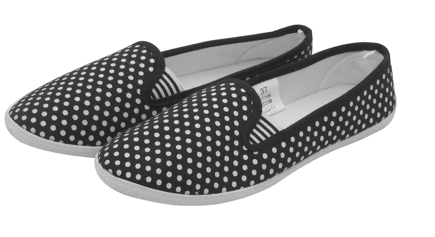 Damen Canvas Sneaker Slipper Slip On Schuhe Loafer Stoff Freizeitschuhe Flats