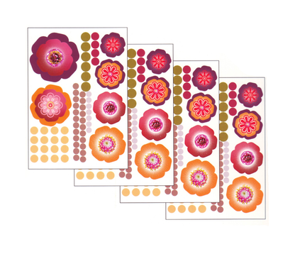 4x XL Wandtattoo Set Wandsticker Wand Aufkleber Blumen Ornamente Tattoo Sticker