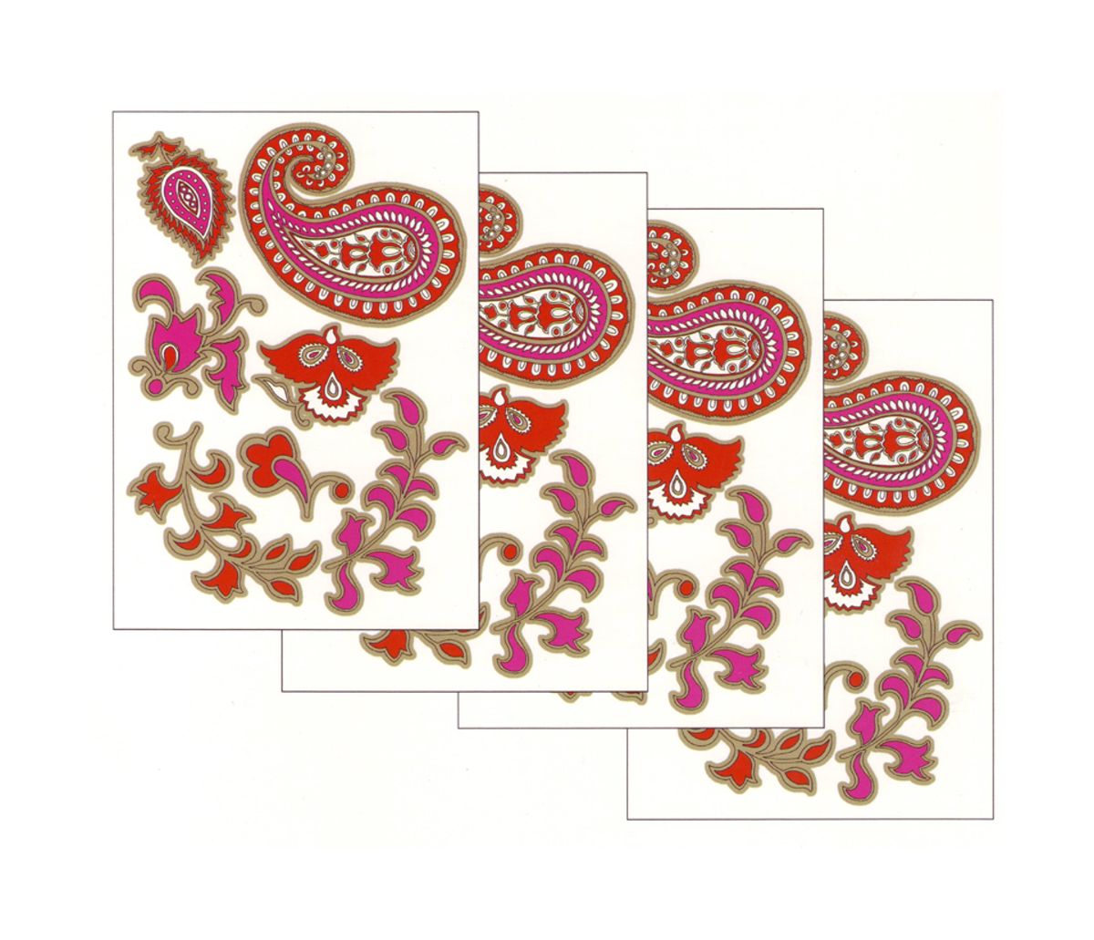 4x XL Wandtattoo Set Wandsticker Wand Aufkleber Blumen Ornamente Tattoo Sticker