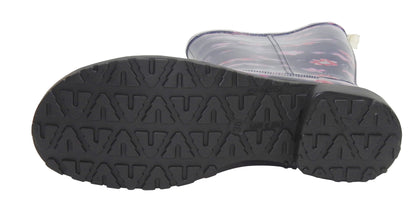 WKTEX Damen Regenstiefel Gummistiefel Damenstiefel Stiefel Stiefeletten Blumen