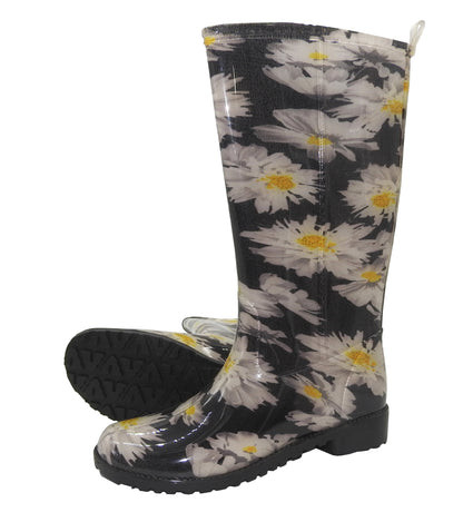WKTEX Damen Regenstiefel Gummistiefel Damenstiefel Stiefel Stiefeletten Blumen