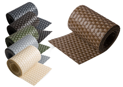 Polyrattan Sichtschutz Streifen Doppelstabmatten Zaun Rolle Blende Windschutz