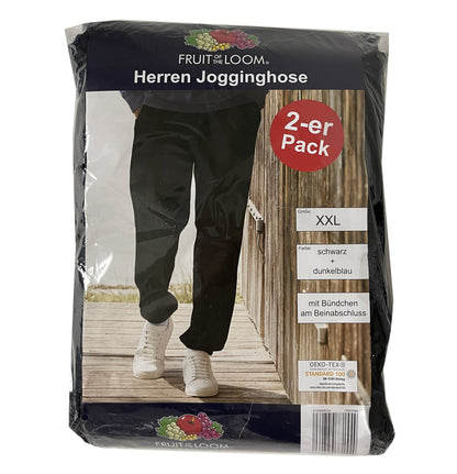 Fruit of the Loom Herren Jogginghose 2er Set Sporthose Fitness Hose schwarz blau