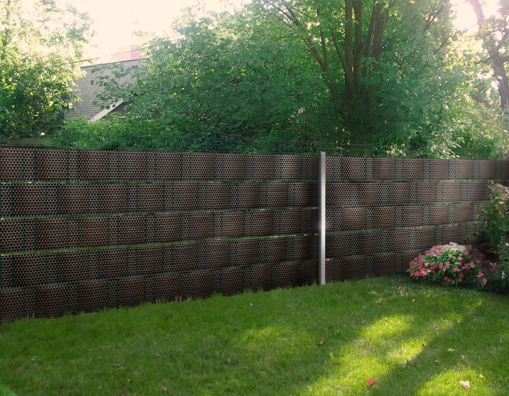 Polyrattan Sichtschutz Streifen Doppelstabmatten Zaun Rolle Blende Windschutz