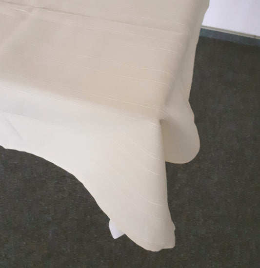 2er Set Tischdecke 140x120cm beige creme Leinenoptik gesäumt Struktur Decke