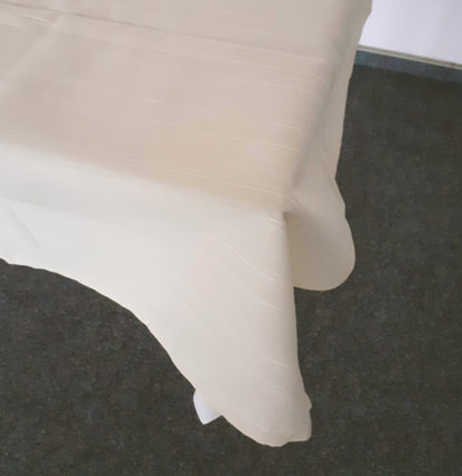 2er Set Tischdecke 140x120cm beige creme Leinenoptik gesäumt Struktur Decke