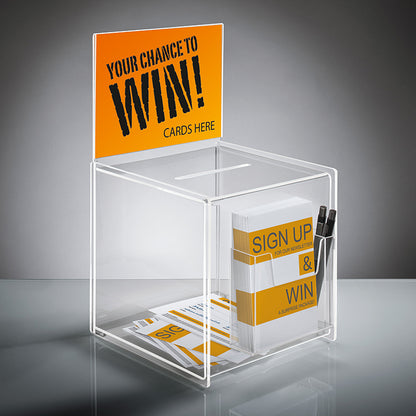 Sigel Aktionsbox VA152 klar Acryl A5 Losbox Spendenbox Promobox Sammelbox Box