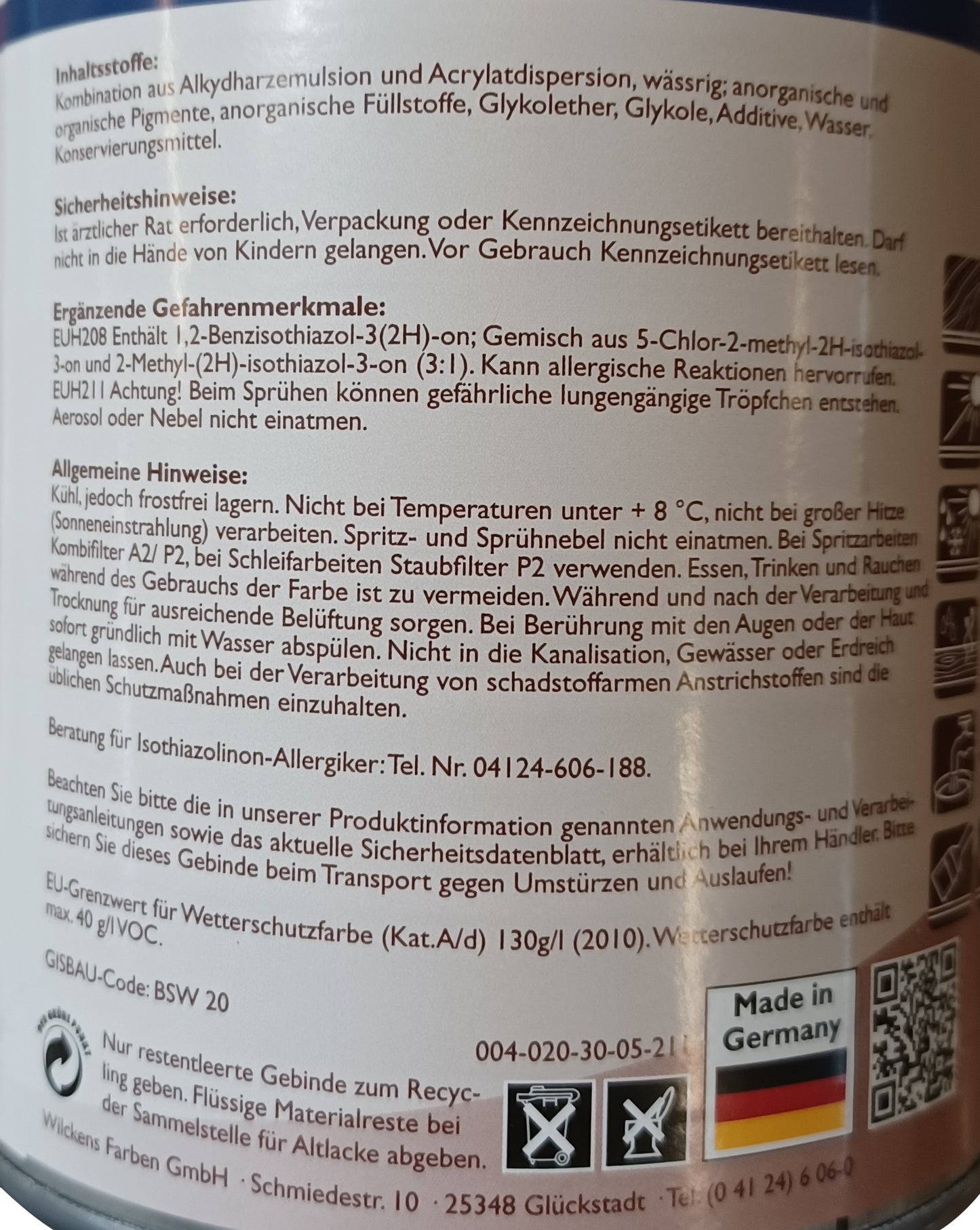 Wilckens 0,75l Wetterschutzfarbe Taubenblau Holzdeckfarbe Holzfarbe Anstrich