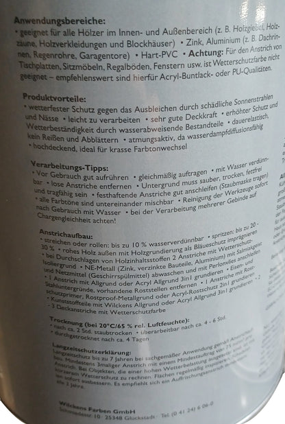 Wilckens 2,5l Wetterschutzfarbe Schokoladenbraun Holzdeckfarbe Holzfarbe